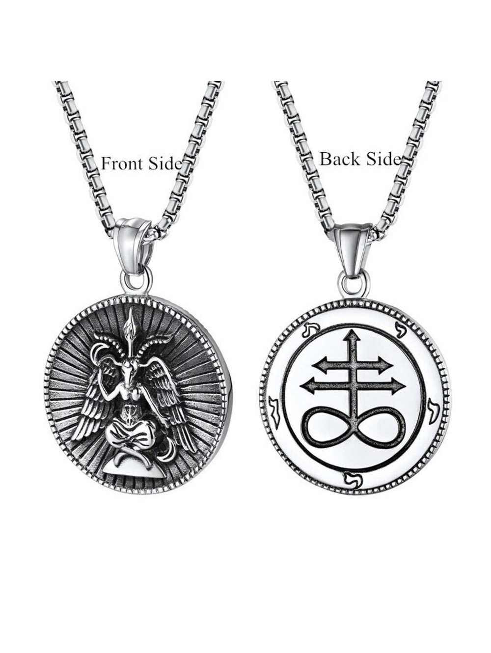 BAPHOMET PENDANT NECKLACE Stainless Steel satan 666 black metal death metal goth